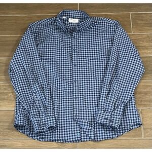 Twillory Men's Untuck(able) Size XL-2XLTailored Fit Blue Check Long Sleeve Shirt